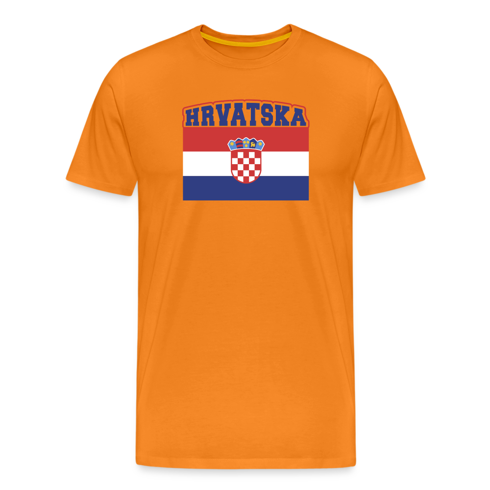 Boscho Kein Stress ® Hrvatska Wappen Premium Herren T-Shirt - Orange