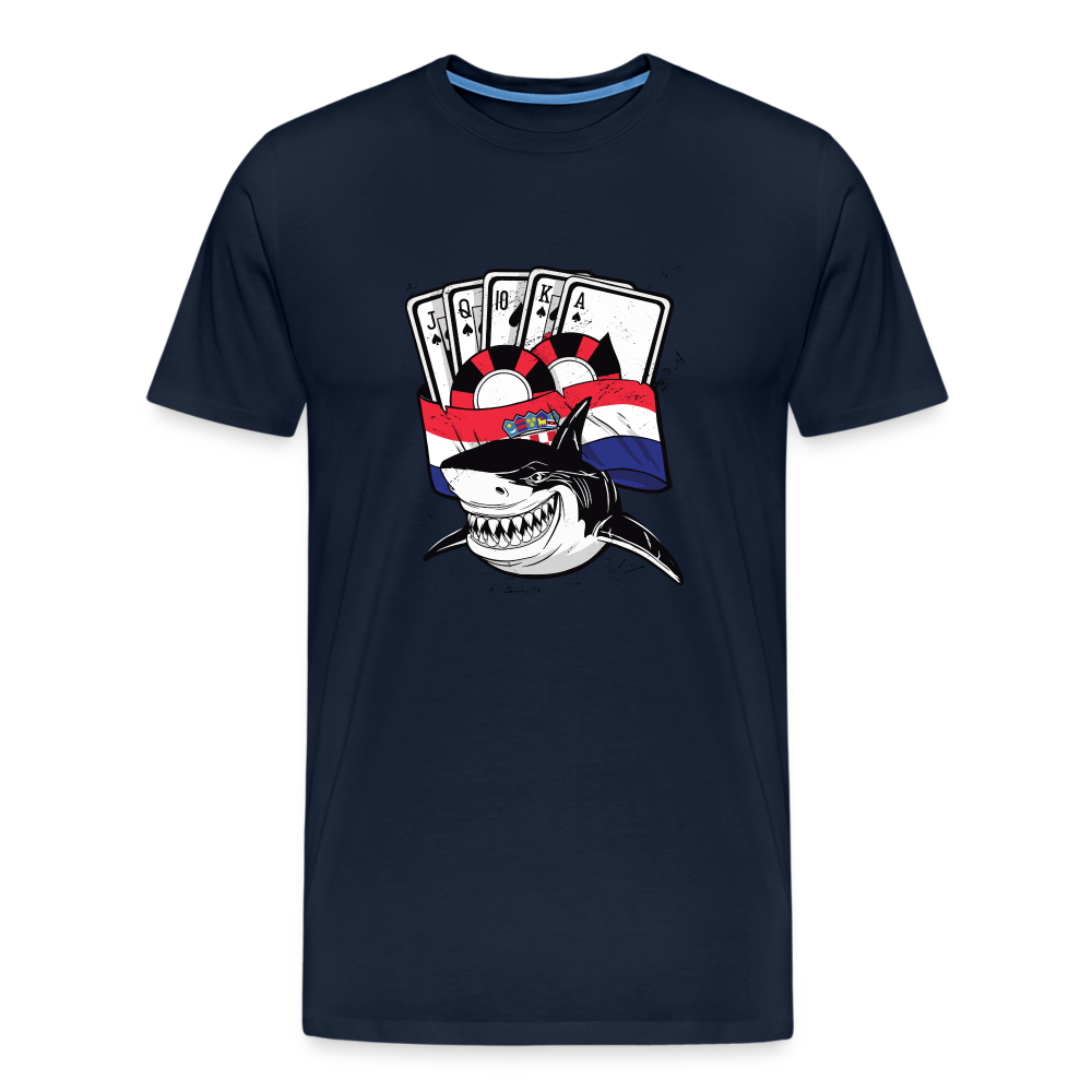 Boscho Kein Stress ® Hrvatska Shark Premium Herren T-Shirt - Navy