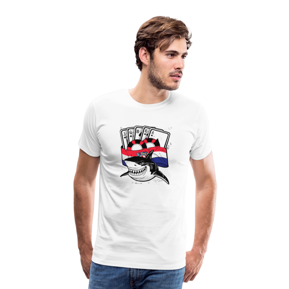 Boscho Kein Stress ® Hrvatska Shark Premium Herren T-Shirt - Weiß