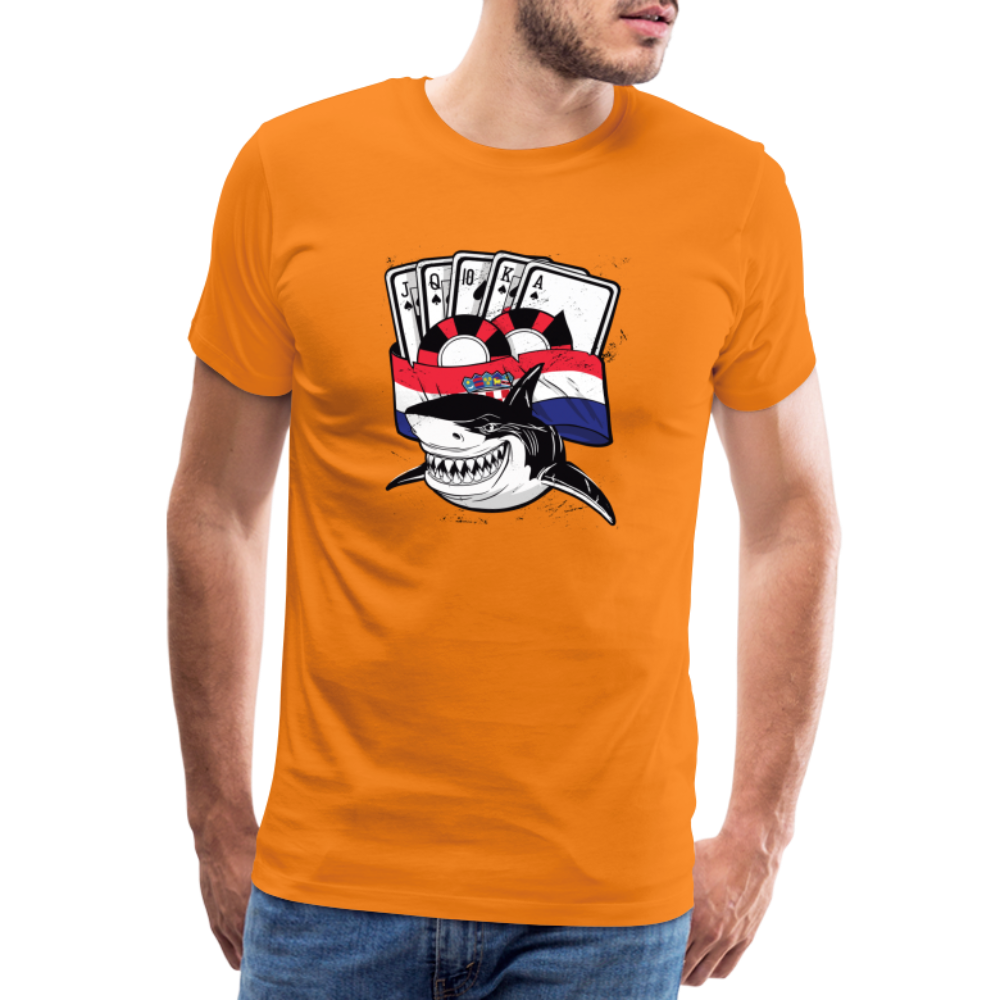 Boscho Kein Stress ® Hrvatska Shark Premium Herren T-Shirt - Orange