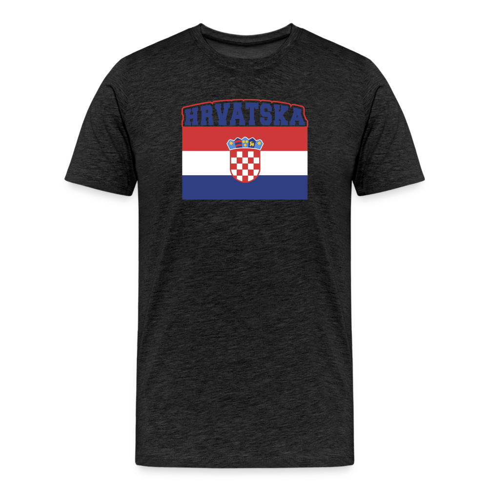 Boscho Kein Stress ® Hrvatska Wappen Premium Herren T-Shirt - Anthrazit