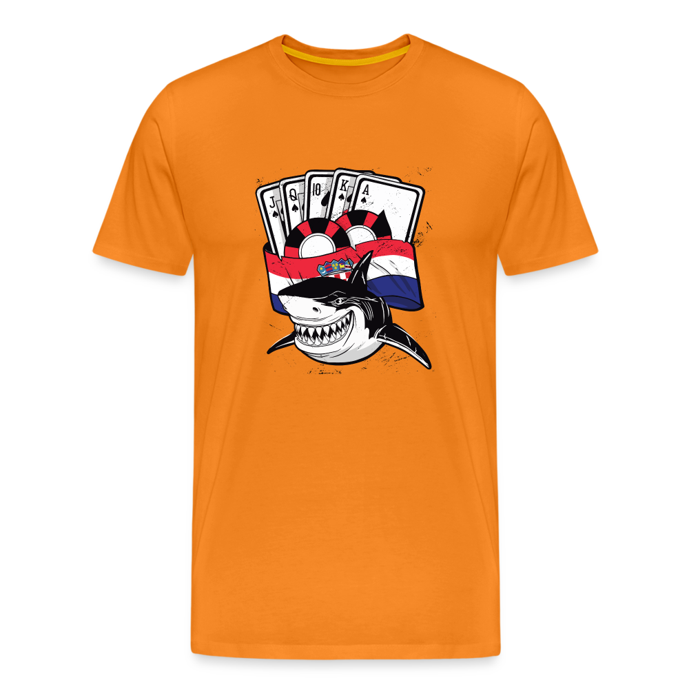 Boscho Kein Stress ® Hrvatska Shark Premium Herren T-Shirt - Orange