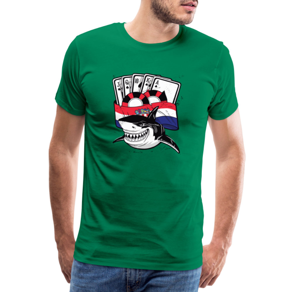 Boscho Kein Stress ® Hrvatska Shark Premium Herren T-Shirt - Kelly Green
