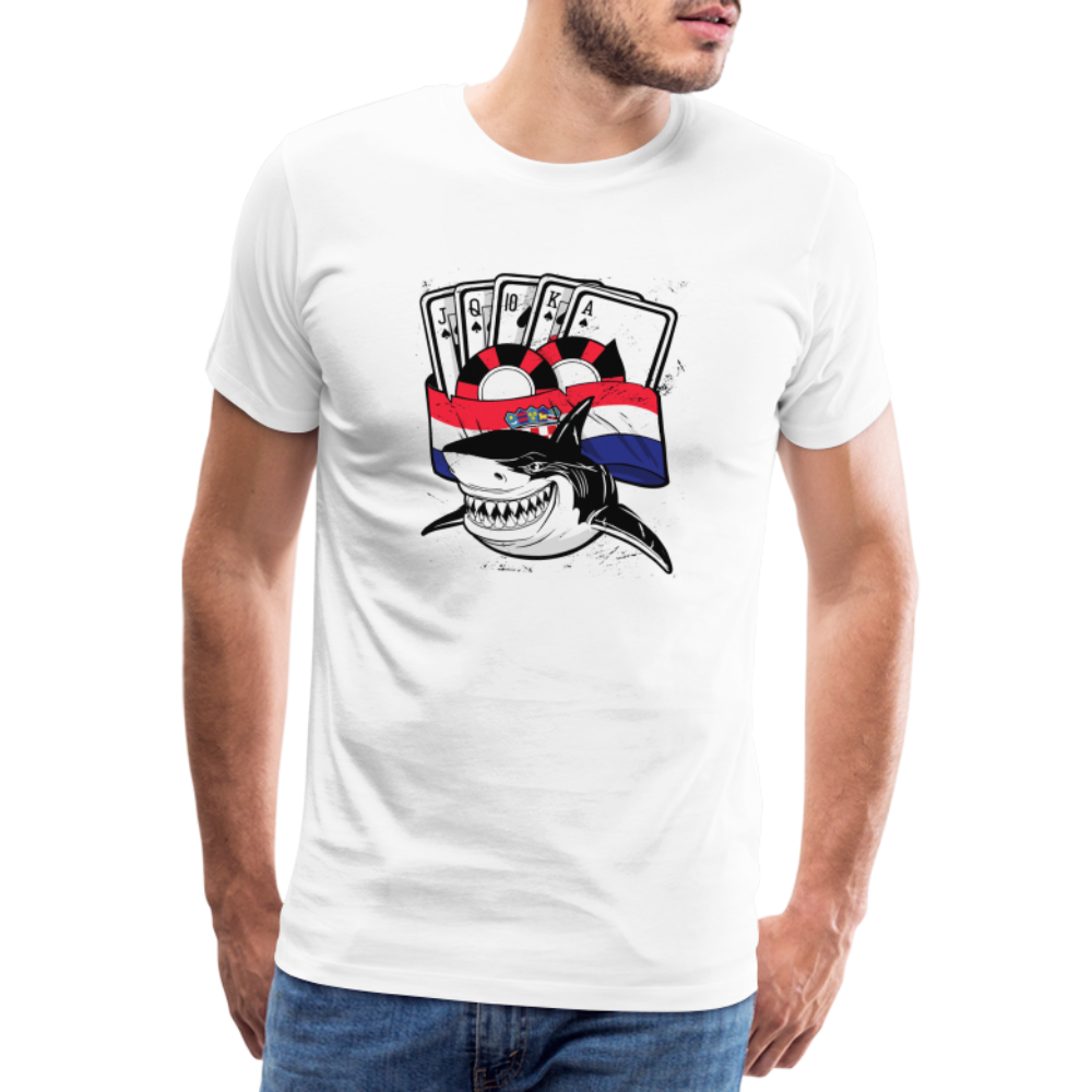 Boscho Kein Stress ® Hrvatska Shark Premium Herren T-Shirt - Weiß