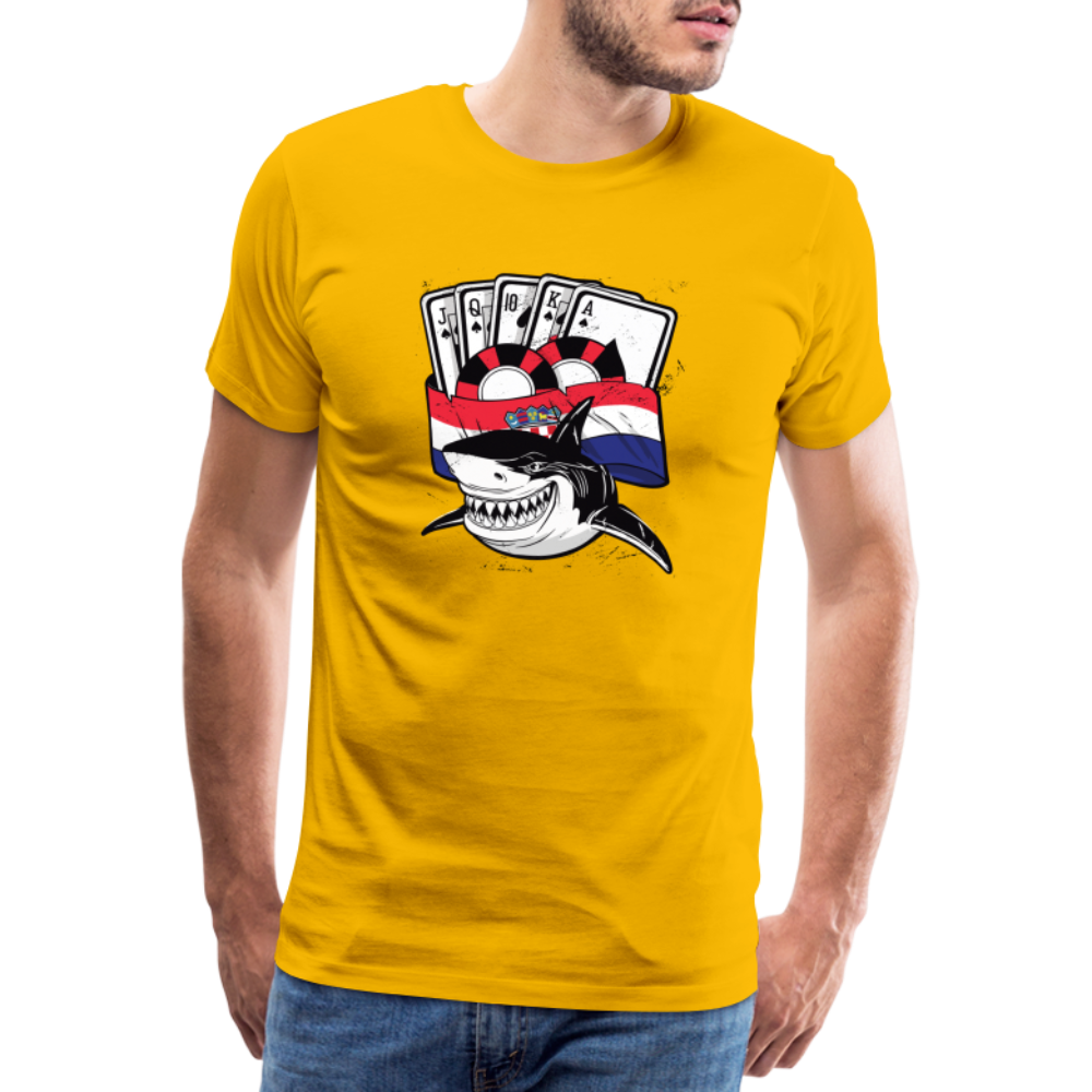 Boscho Kein Stress ® Hrvatska Shark Premium Herren T-Shirt - Sonnengelb