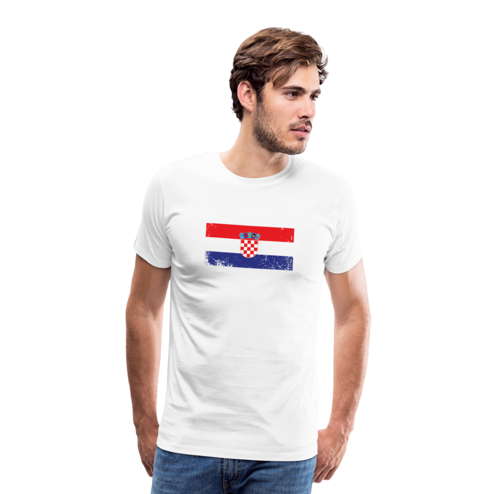 Boscho Kein Stress ® Hrvatska Premium Herren T-Shirt - Weiß