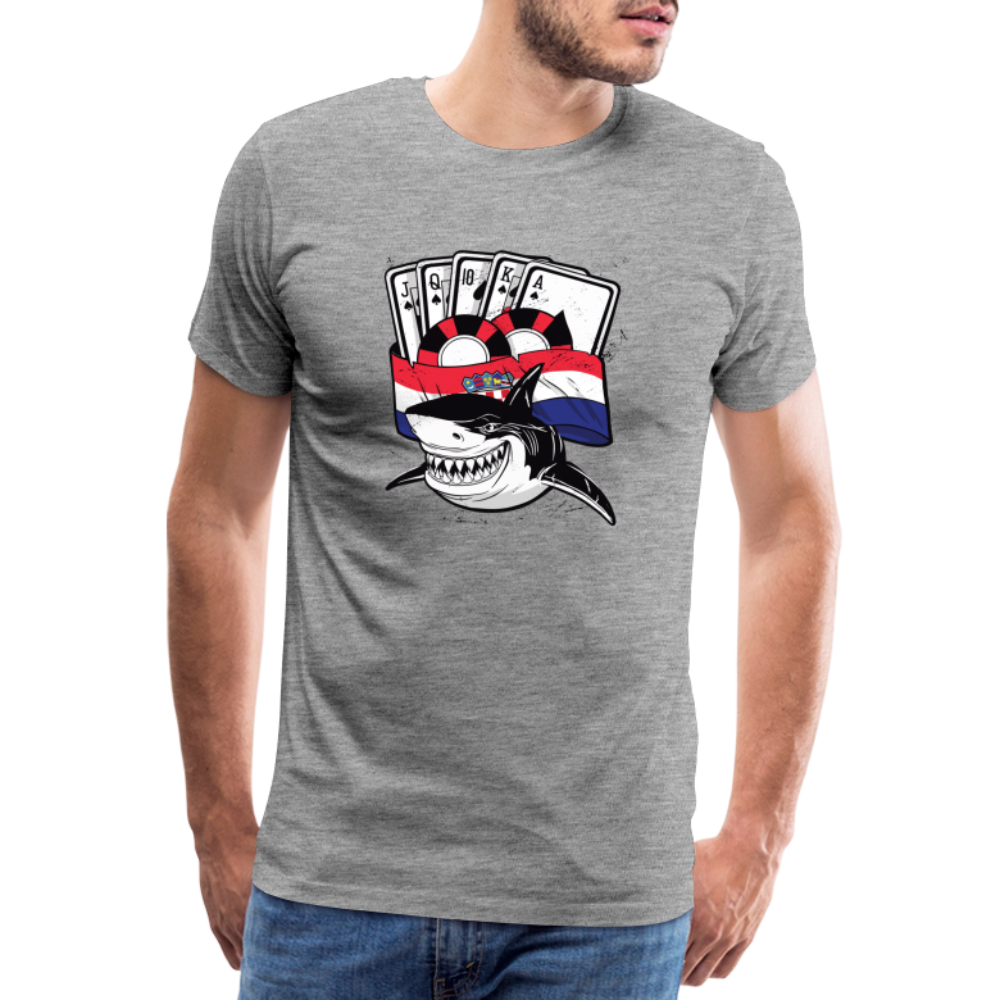 Boscho Kein Stress ® Hrvatska Shark Premium Herren T-Shirt - Grau meliert