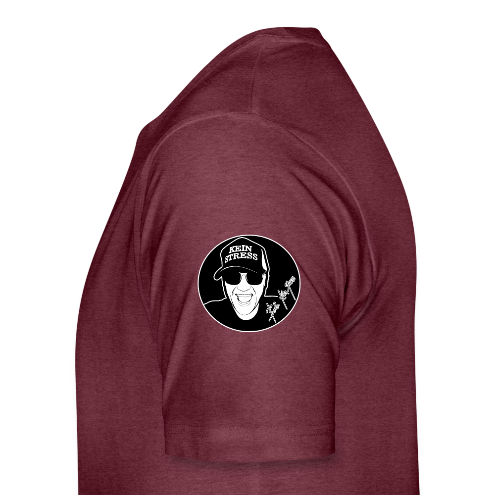 Boscho Kein Stress Premium Herren T-Shirt Limited Edition 2025 - Bordeauxrot meliert