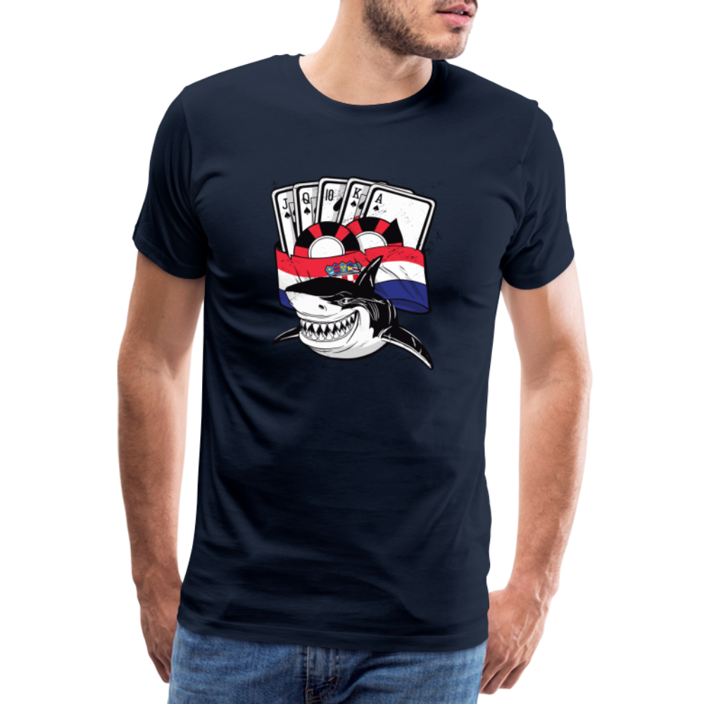 Boscho Kein Stress ® Hrvatska Shark Premium Herren T-Shirt - Navy