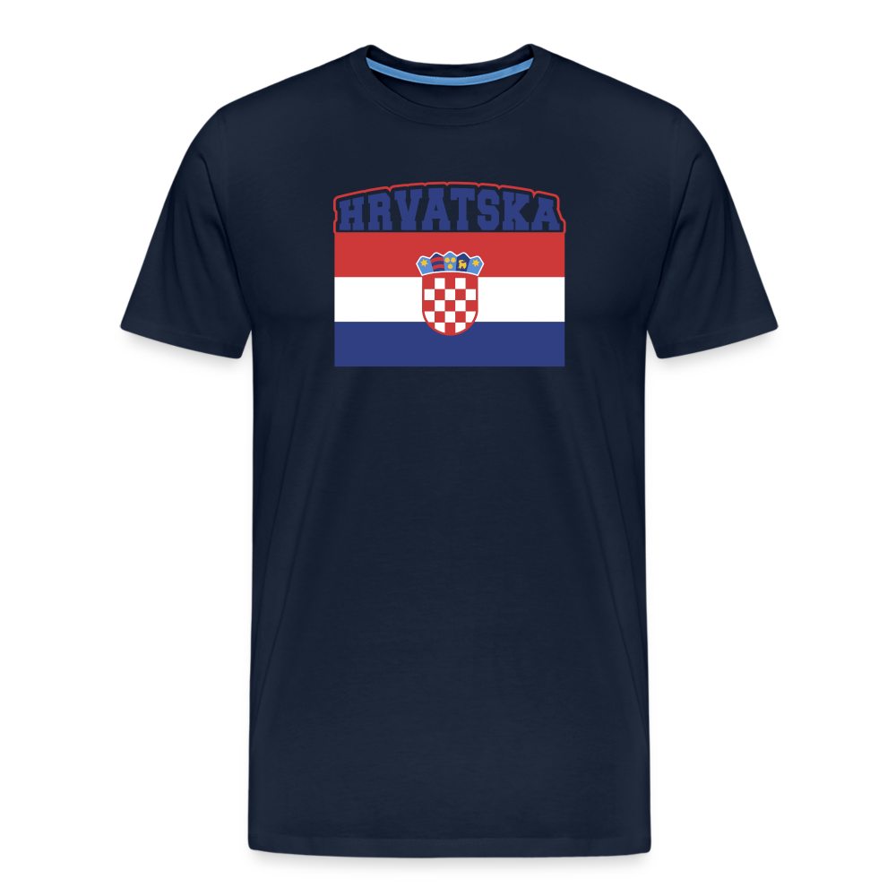 Boscho Kein Stress ® Hrvatska Wappen Premium Herren T-Shirt - Navy