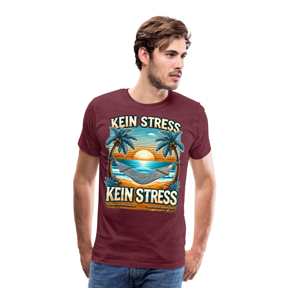 Boscho Kein Stress Premium Herren T-Shirt Limited Edition 2025 - Bordeauxrot meliert