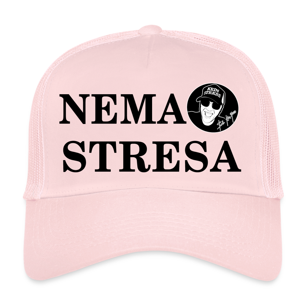 Boscho Kein Stress ® Trucker Cap Text kroatisch NEMA STRESA mit Logo - Hellrosa