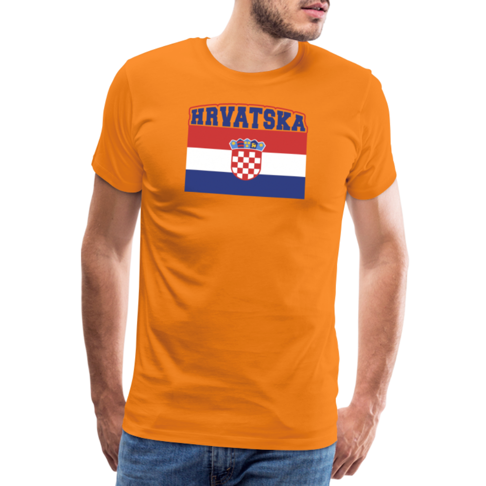 Boscho Kein Stress ® Hrvatska Wappen Premium Herren T-Shirt - Orange