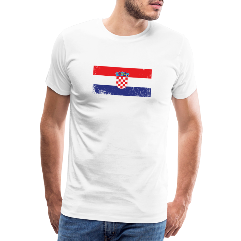 Boscho Kein Stress ® Hrvatska Premium Herren T-Shirt - Weiß