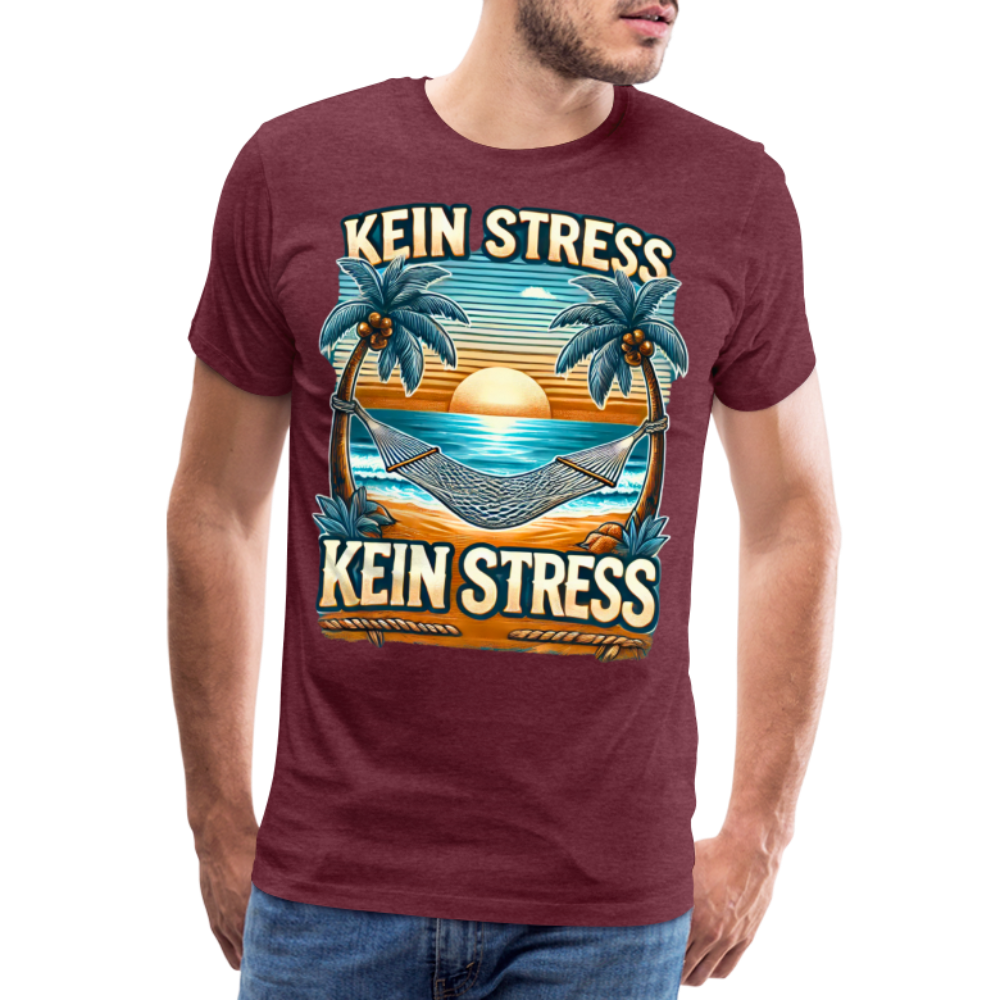 Boscho Kein Stress Premium Herren T-Shirt Limited Edition 2025 - Bordeauxrot meliert
