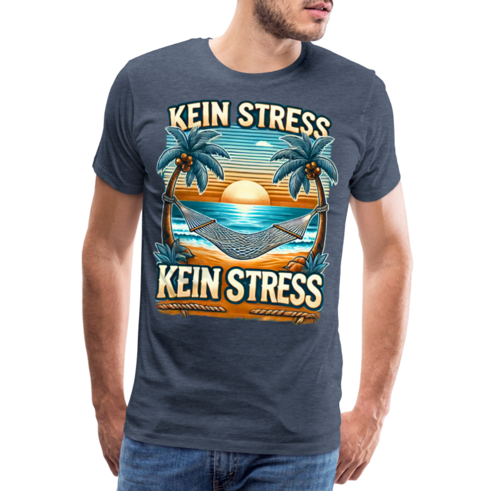 Boscho Kein Stress Premium Herren T-Shirt Limited Edition 2025 - Blau meliert