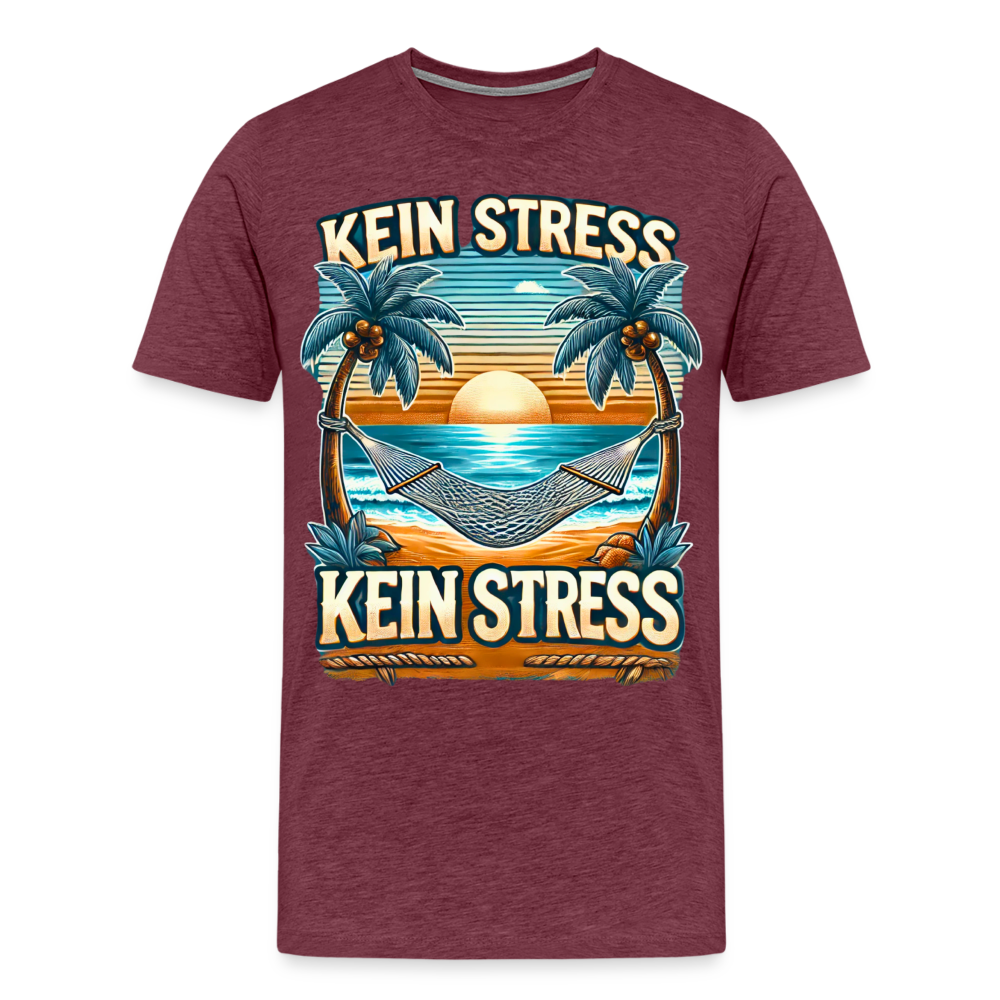 Boscho Kein Stress Premium Herren T-Shirt Limited Edition 2025 - Bordeauxrot meliert