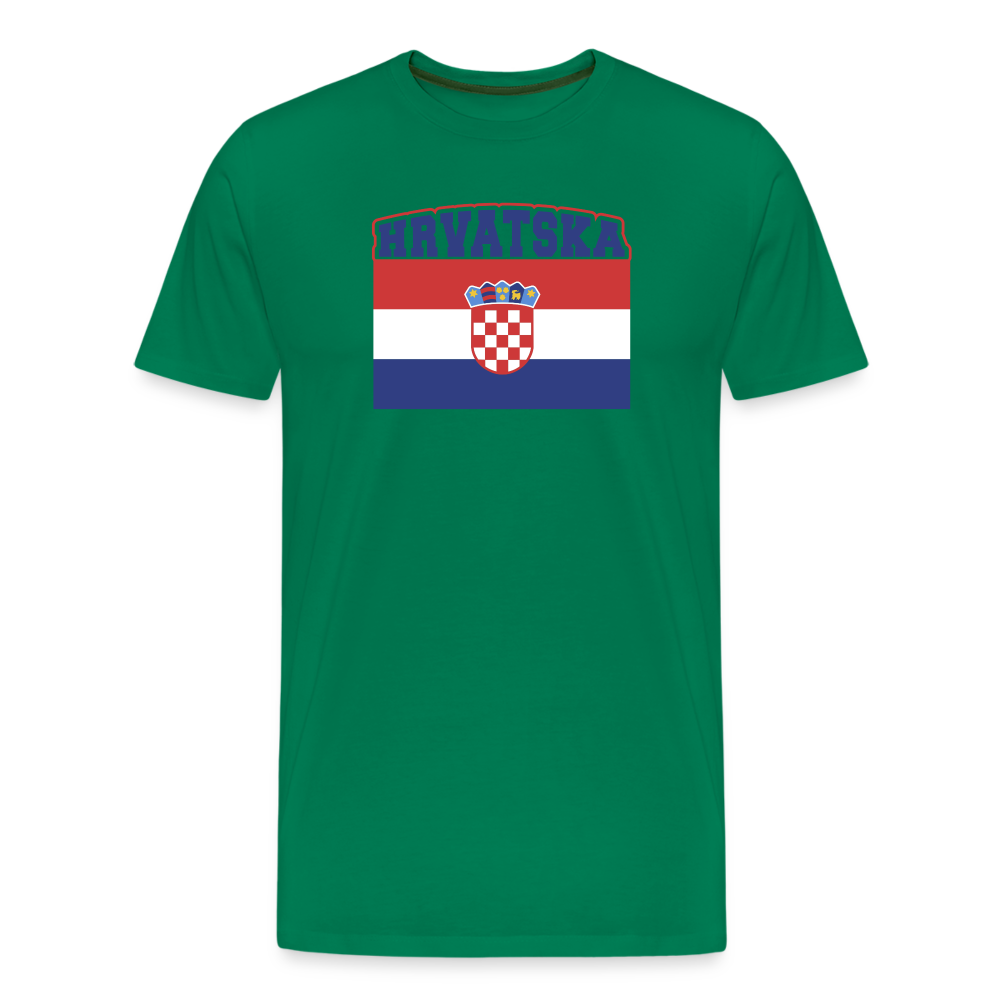Boscho Kein Stress ® Hrvatska Wappen Premium Herren T-Shirt - Kelly Green