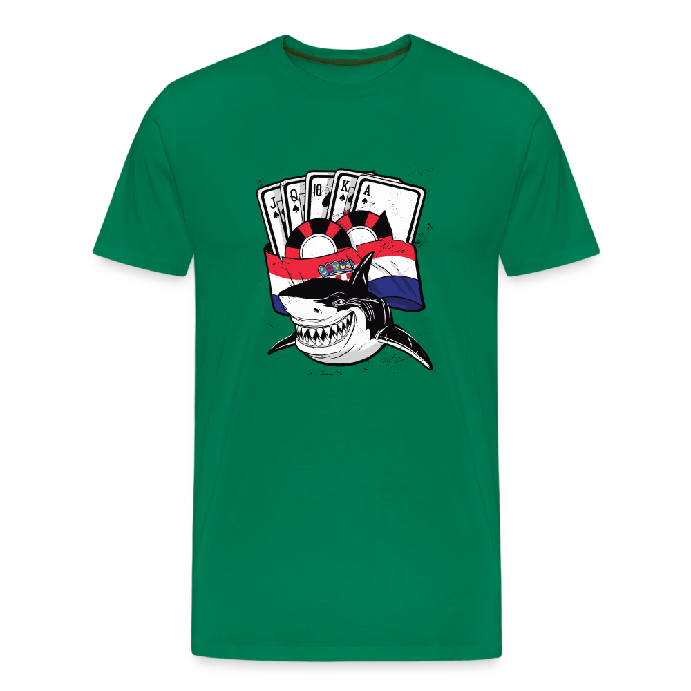 Boscho Kein Stress ® Hrvatska Shark Premium Herren T-Shirt - Kelly Green