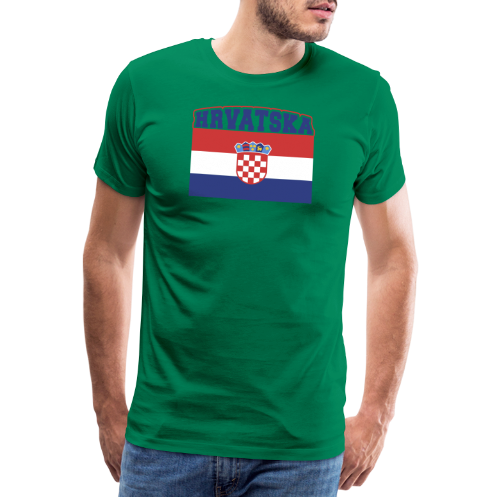 Boscho Kein Stress ® Hrvatska Wappen Premium Herren T-Shirt - Kelly Green