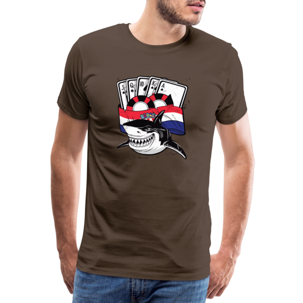 Boscho Kein Stress ® Hrvatska Shark Premium Herren T-Shirt - Edelbraun