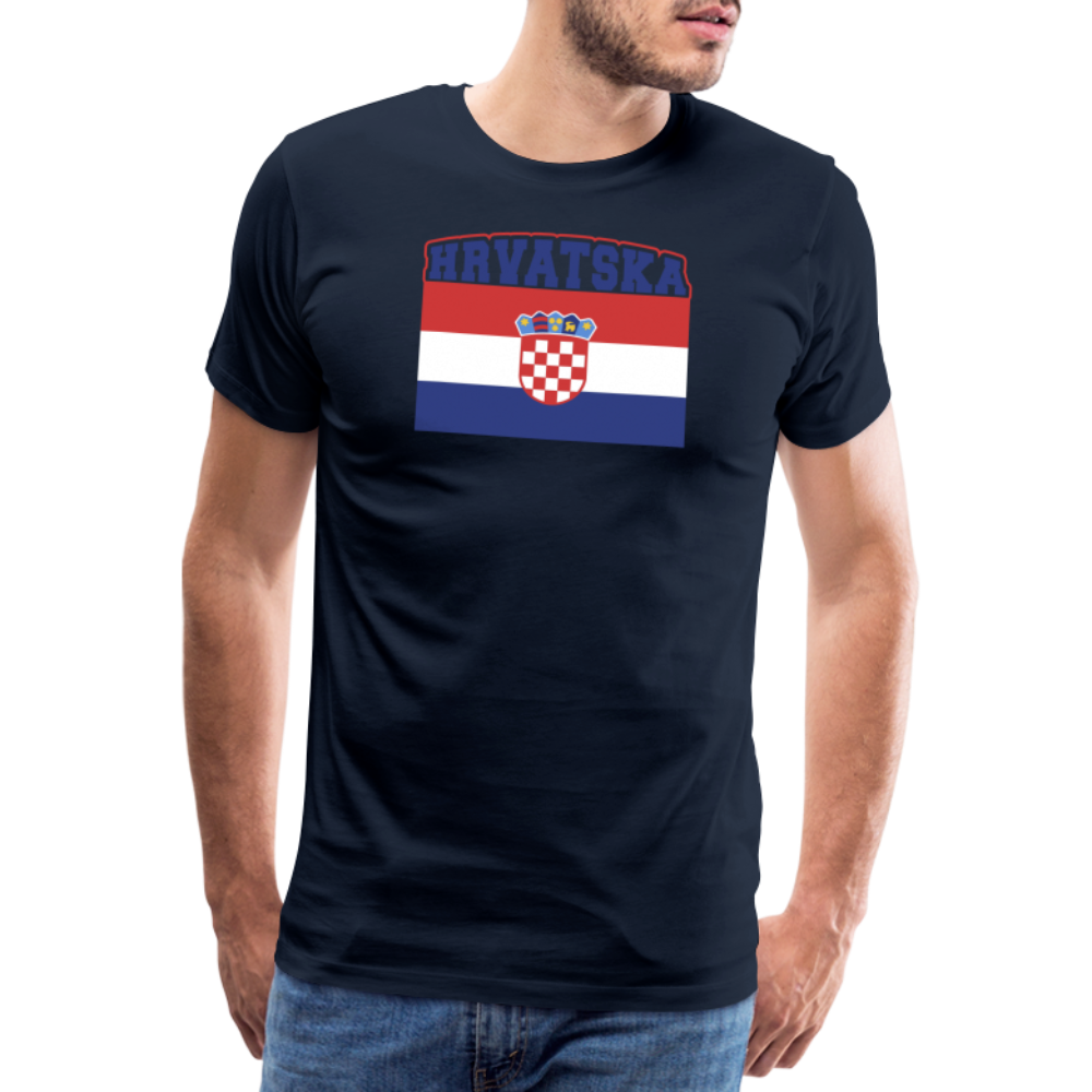 Boscho Kein Stress ® Hrvatska Wappen Premium Herren T-Shirt - Navy