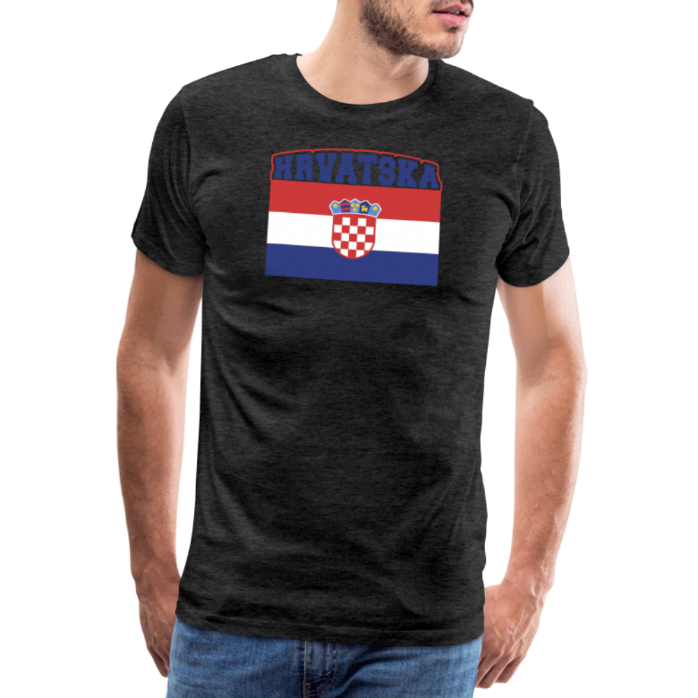 Boscho Kein Stress ® Hrvatska Wappen Premium Herren T-Shirt - Anthrazit