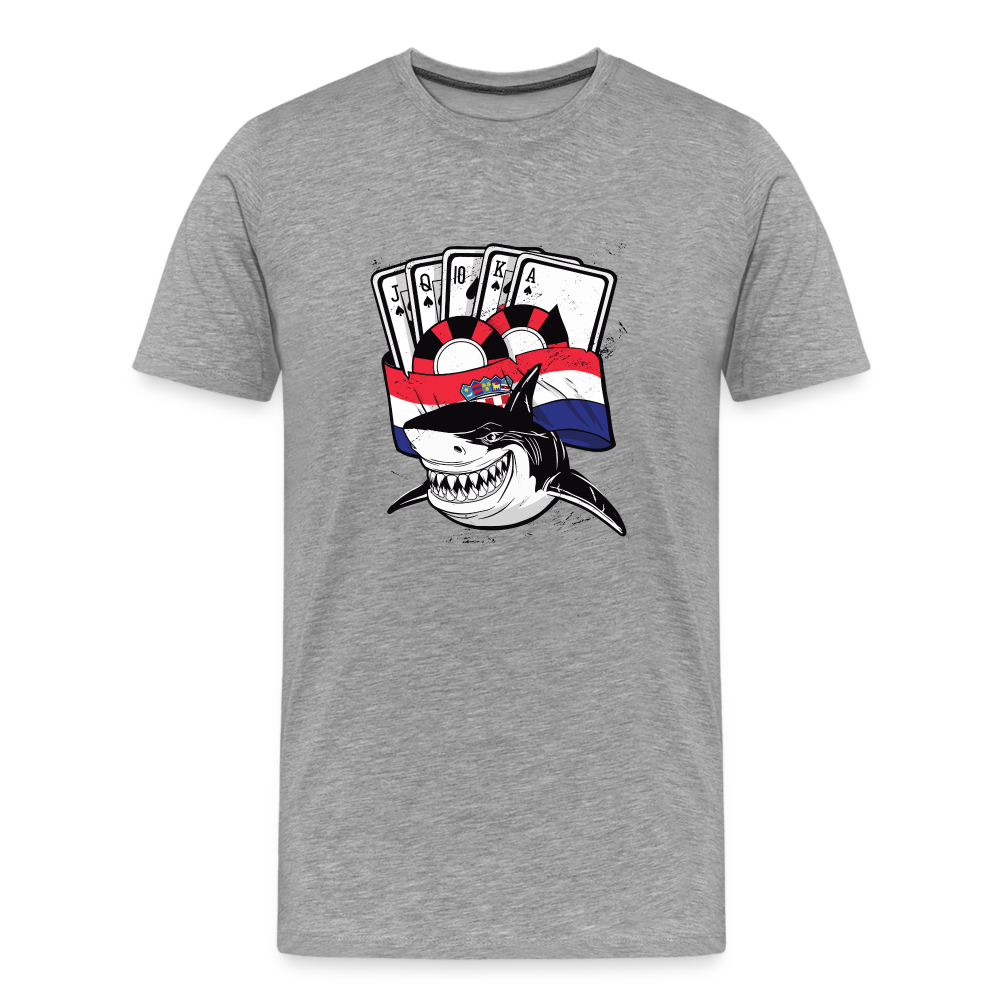 Boscho Kein Stress ® Hrvatska Shark Premium Herren T-Shirt - Grau meliert