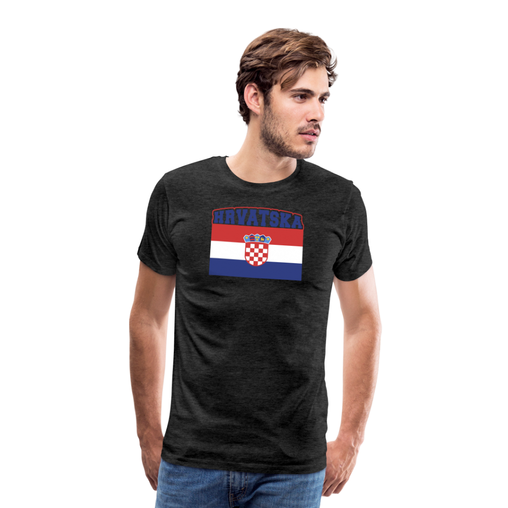 Boscho Kein Stress ® Hrvatska Wappen Premium Herren T-Shirt - Anthrazit
