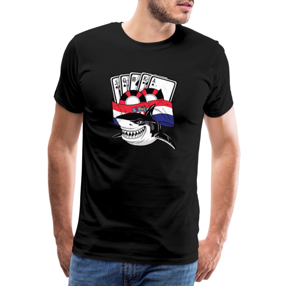 Boscho Kein Stress ® Hrvatska Shark Premium Herren T-Shirt - Schwarz