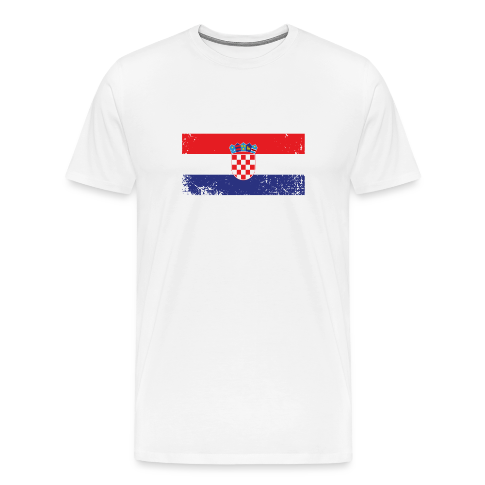 Boscho Kein Stress ® Hrvatska Premium Herren T-Shirt - Weiß