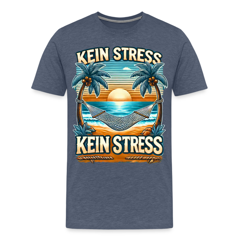 Boscho Kein Stress Premium Herren T-Shirt Limited Edition 2025 - Blau meliert