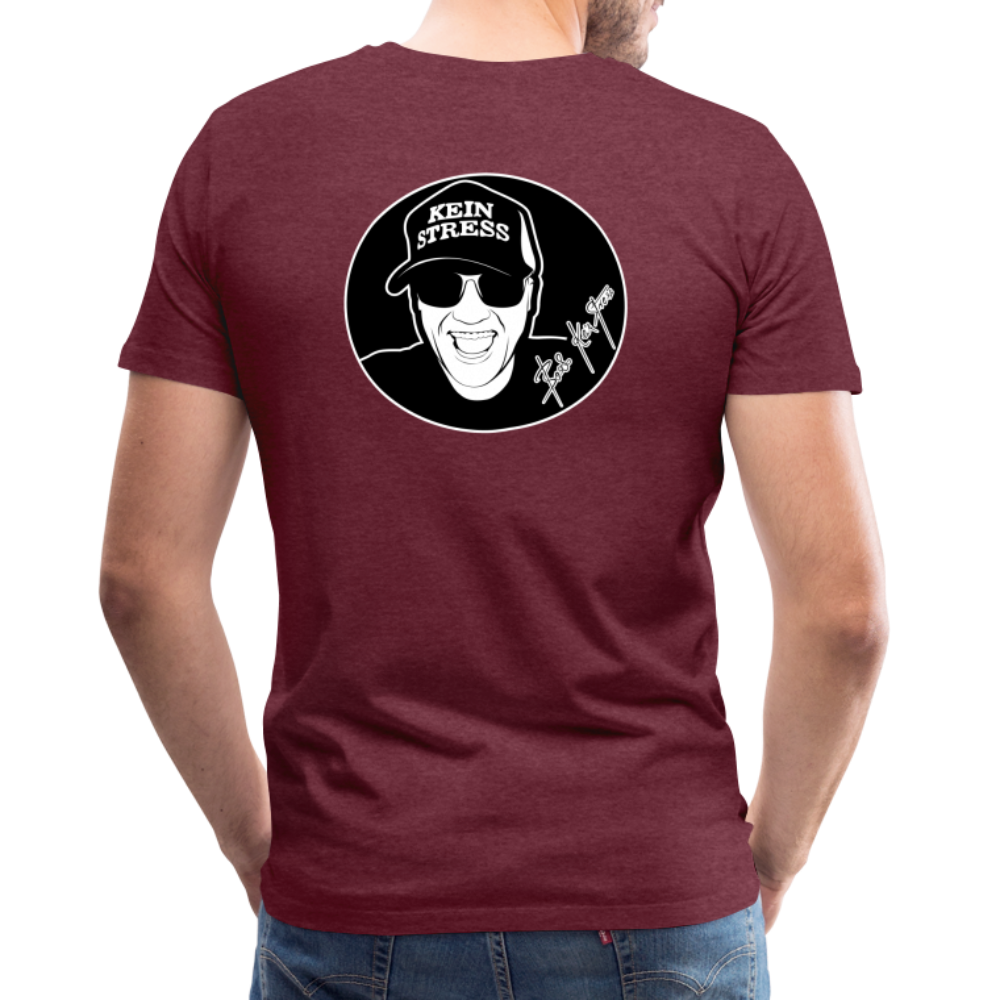 Boscho Kein Stress Premium Herren T-Shirt Limited Edition 2025 - Bordeauxrot meliert
