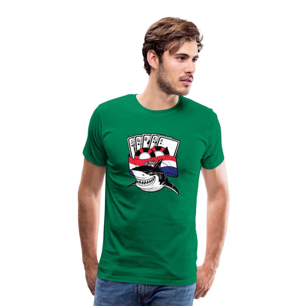 Boscho Kein Stress ® Hrvatska Shark Premium Herren T-Shirt - Kelly Green