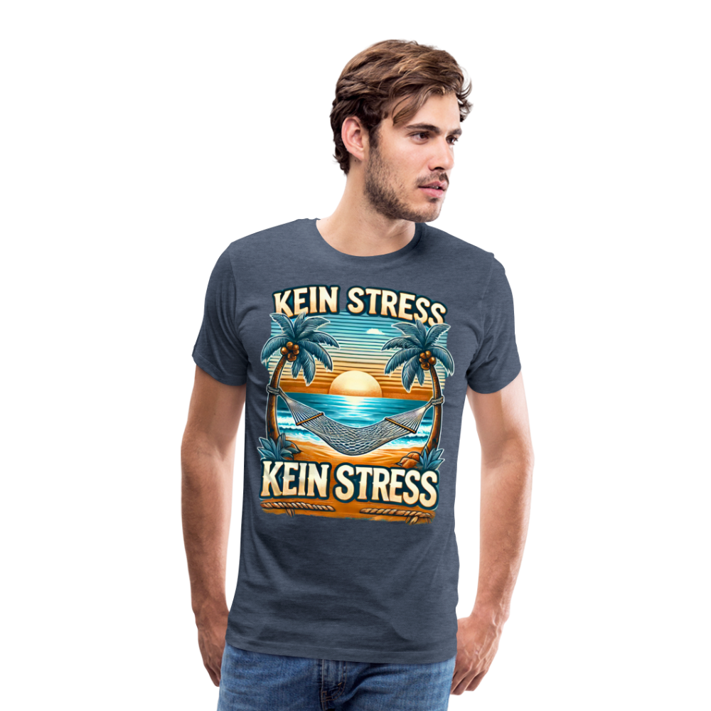 Boscho Kein Stress Premium Herren T-Shirt Limited Edition 2025 - Blau meliert