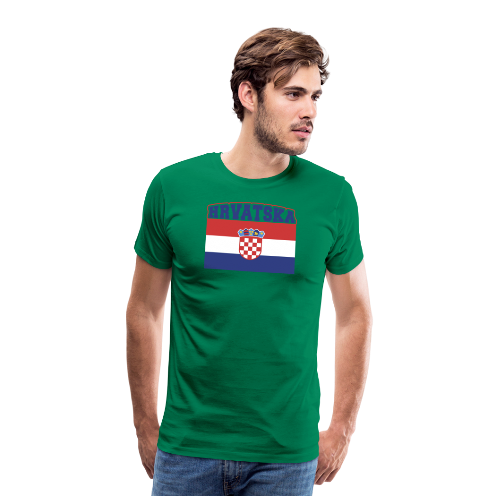 Boscho Kein Stress ® Hrvatska Wappen Premium Herren T-Shirt - Kelly Green