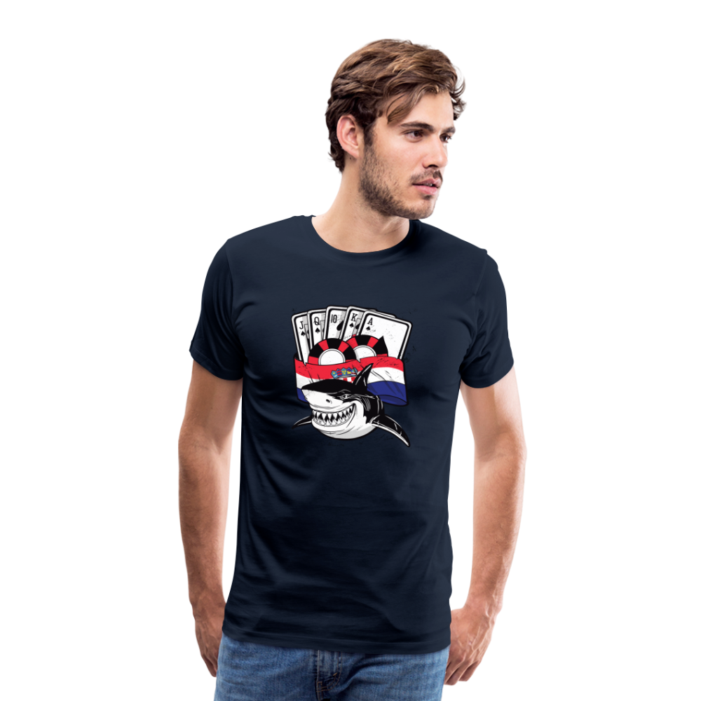 Boscho Kein Stress ® Hrvatska Shark Premium Herren T-Shirt - Navy