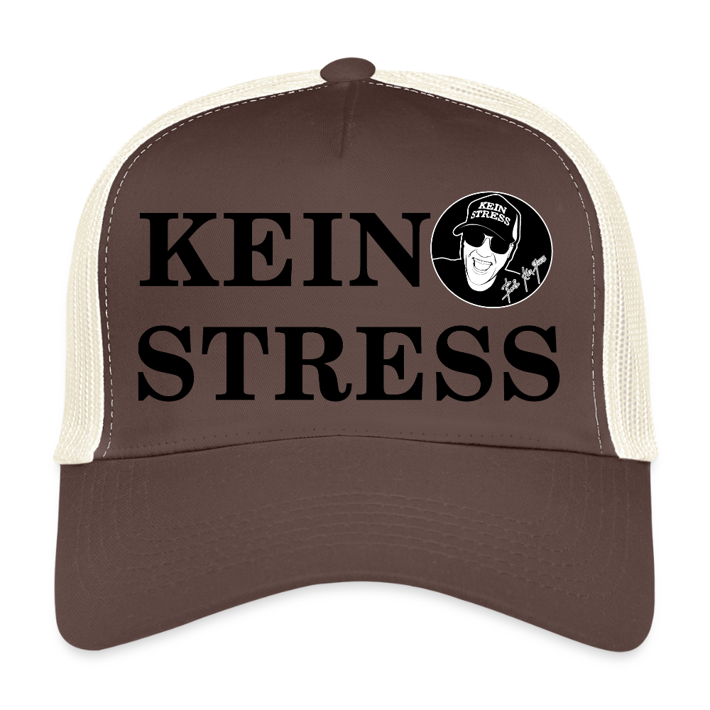 Boscho Kein Stress ® Trucker Cap Text deutsch KEIN STRESS mit Logo - Braun/Beige