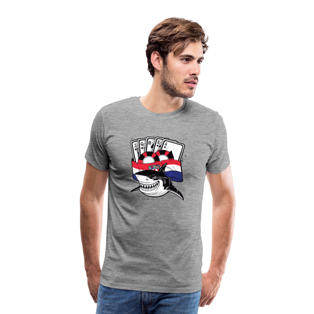 Boscho Kein Stress ® Hrvatska Shark Premium Herren T-Shirt - Grau meliert