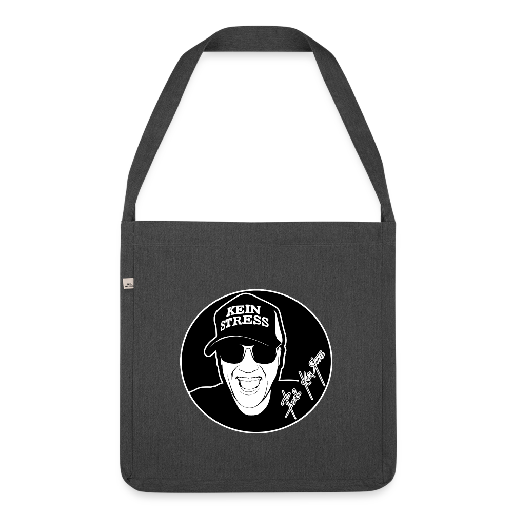 Boscho Kein Stress ® Schultertasche aus Recycling-Material - Schwarz meliert