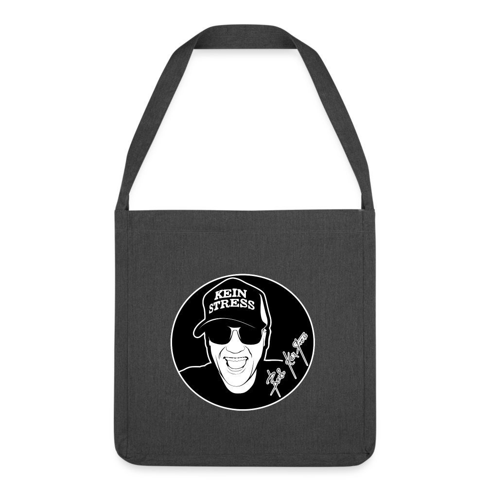Boscho Kein Stress ® Schultertasche aus Recycling-Material - Schwarz meliert