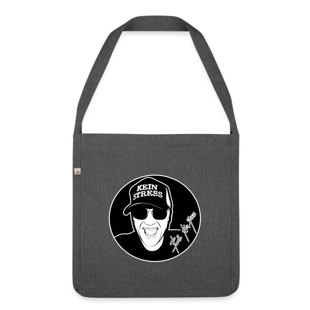Boscho Kein Stress ® Schultertasche aus Recycling-Material - Dunkelgrau meliert