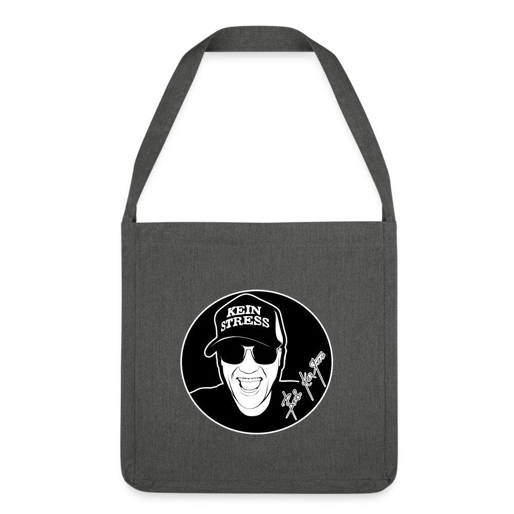 Boscho Kein Stress ® Schultertasche aus Recycling-Material - Dunkelgrau meliert