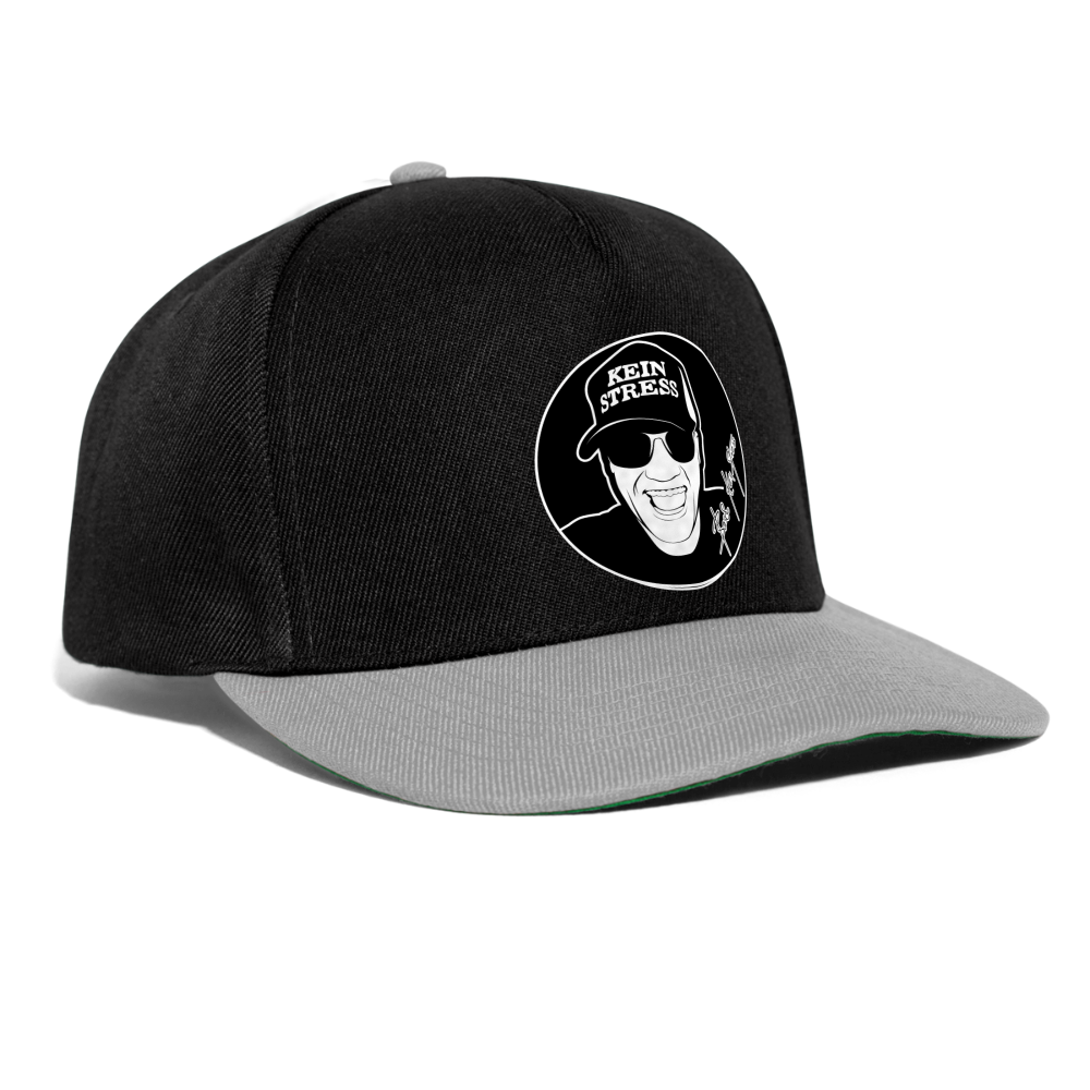 Boscho Kein Stress ® Snapback Cap - Schwarz/Grau