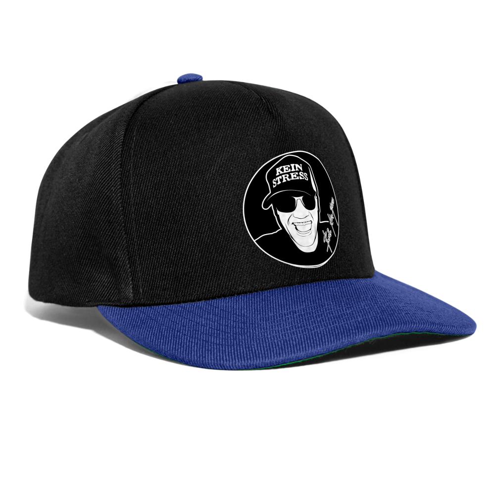 Boscho Kein Stress ® Snapback Cap - Schwarz/Königsblau