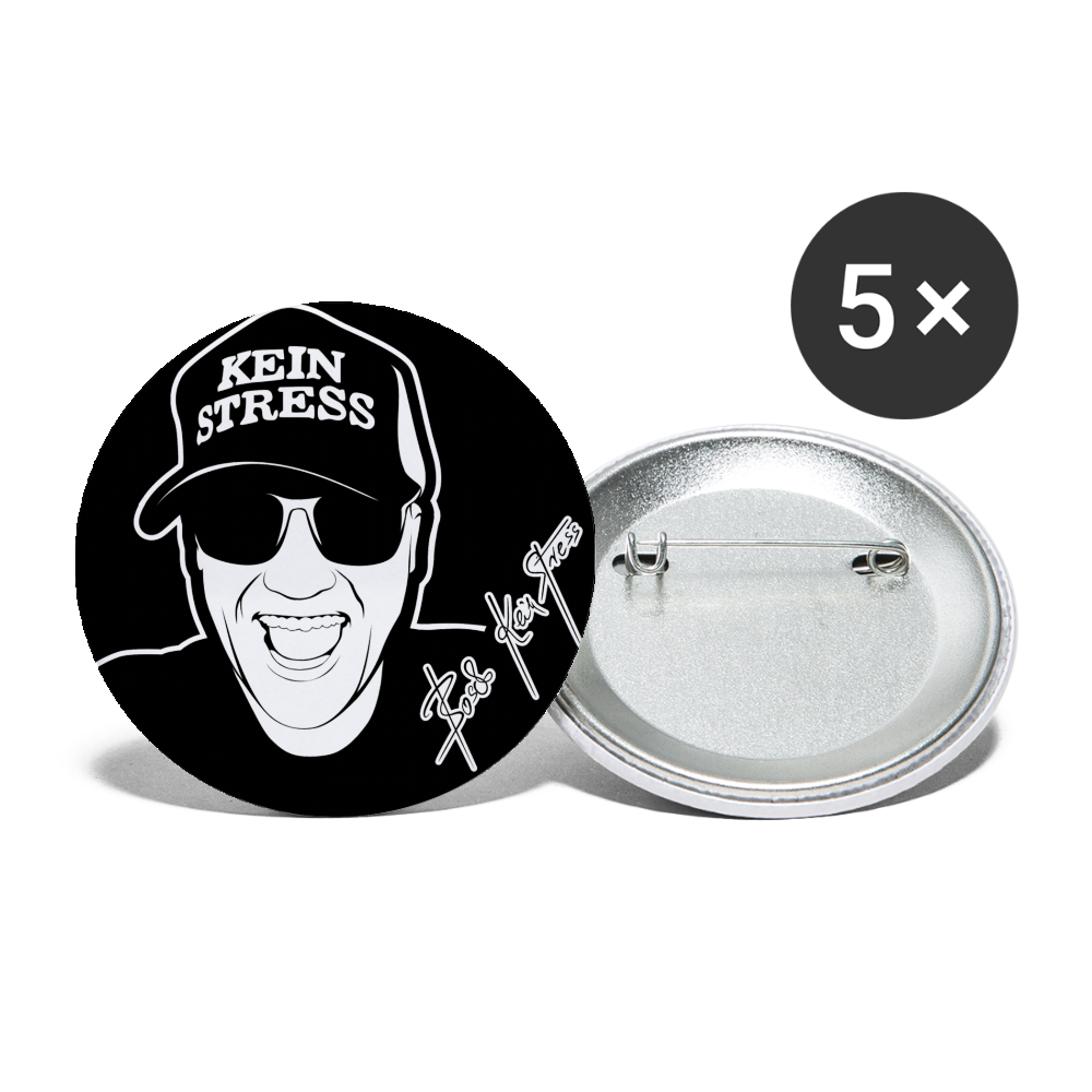 Boscho Kein Stress ® Buttons klein 25 mm (5er Pack) - weiß