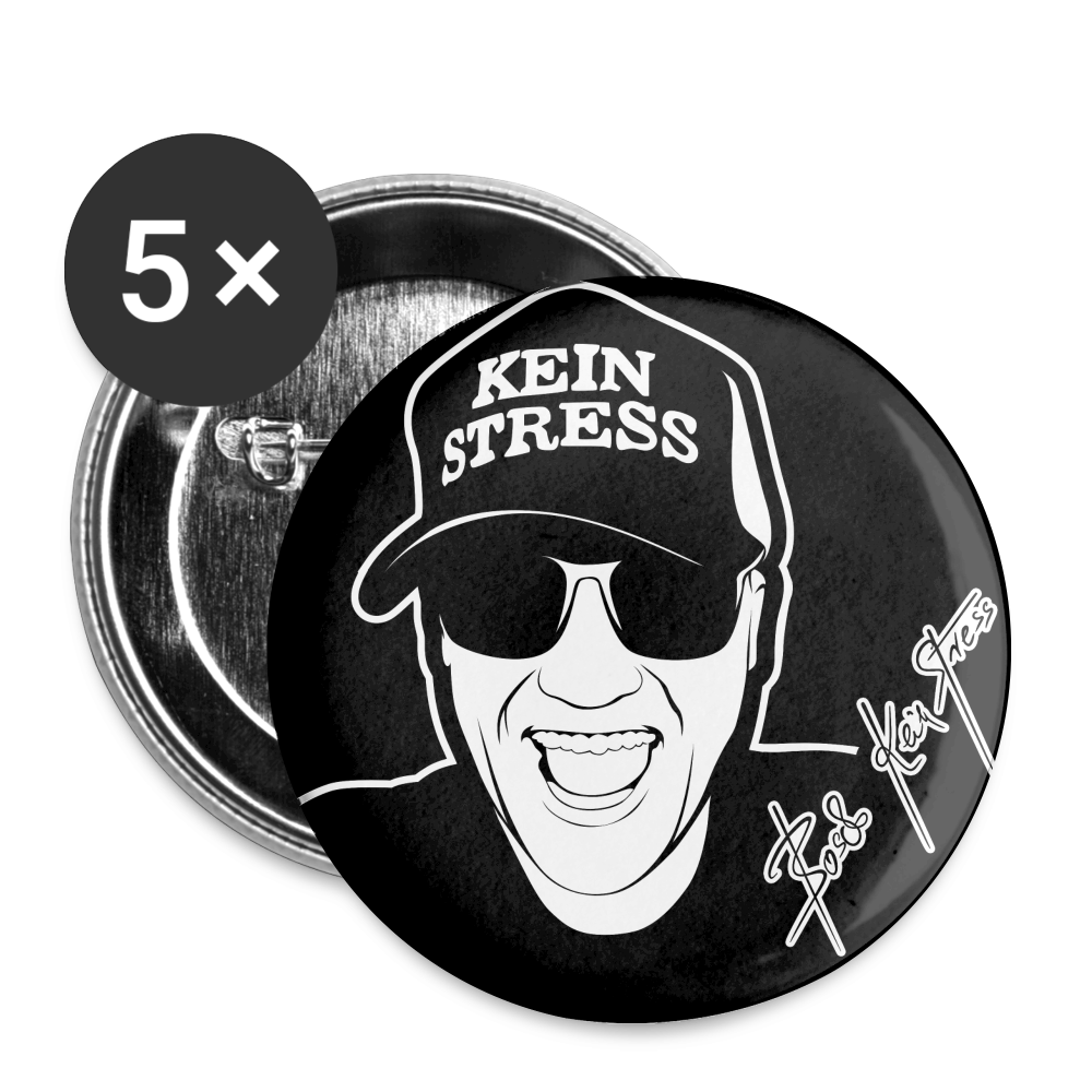 Boscho Kein Stress ® Buttons klein 25 mm (5er Pack) - weiß