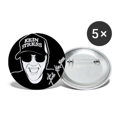 Boscho Kein Stress ® Buttons mittel 32 mm (5er Pack) - weiß