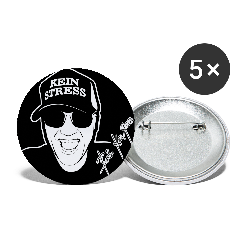 Boscho Kein Stress ® Buttons groß 56 mm (5er Pack) - weiß