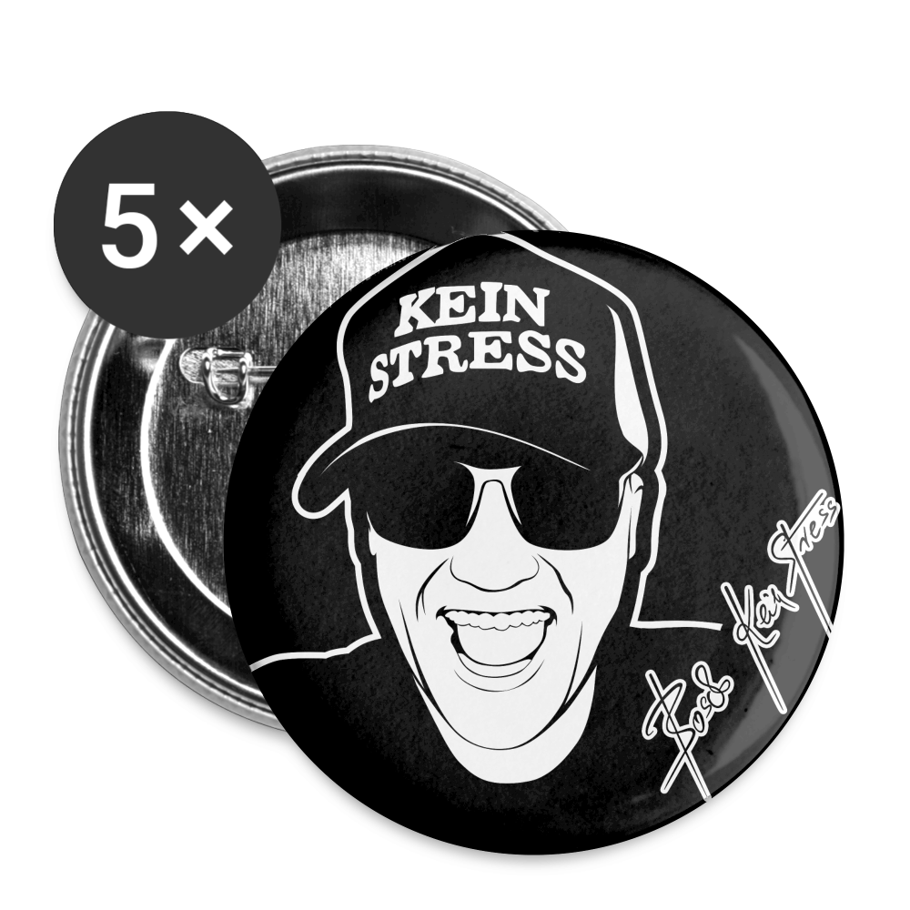 Boscho Kein Stress ® Buttons groß 56 mm (5er Pack) - weiß